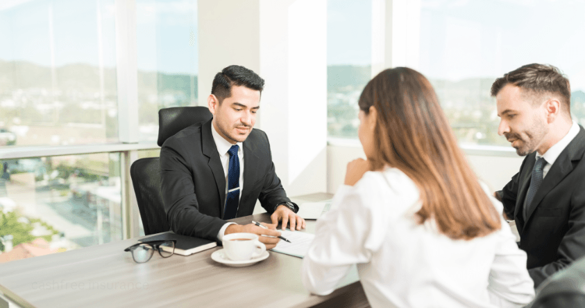 About Us 1 attending a client with insurance expert